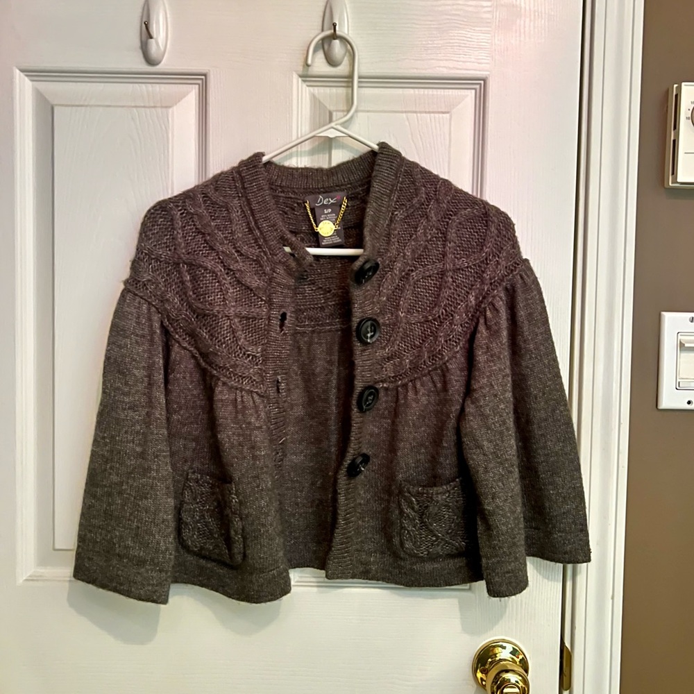 Dex Dark grey knit Short Cardigan
